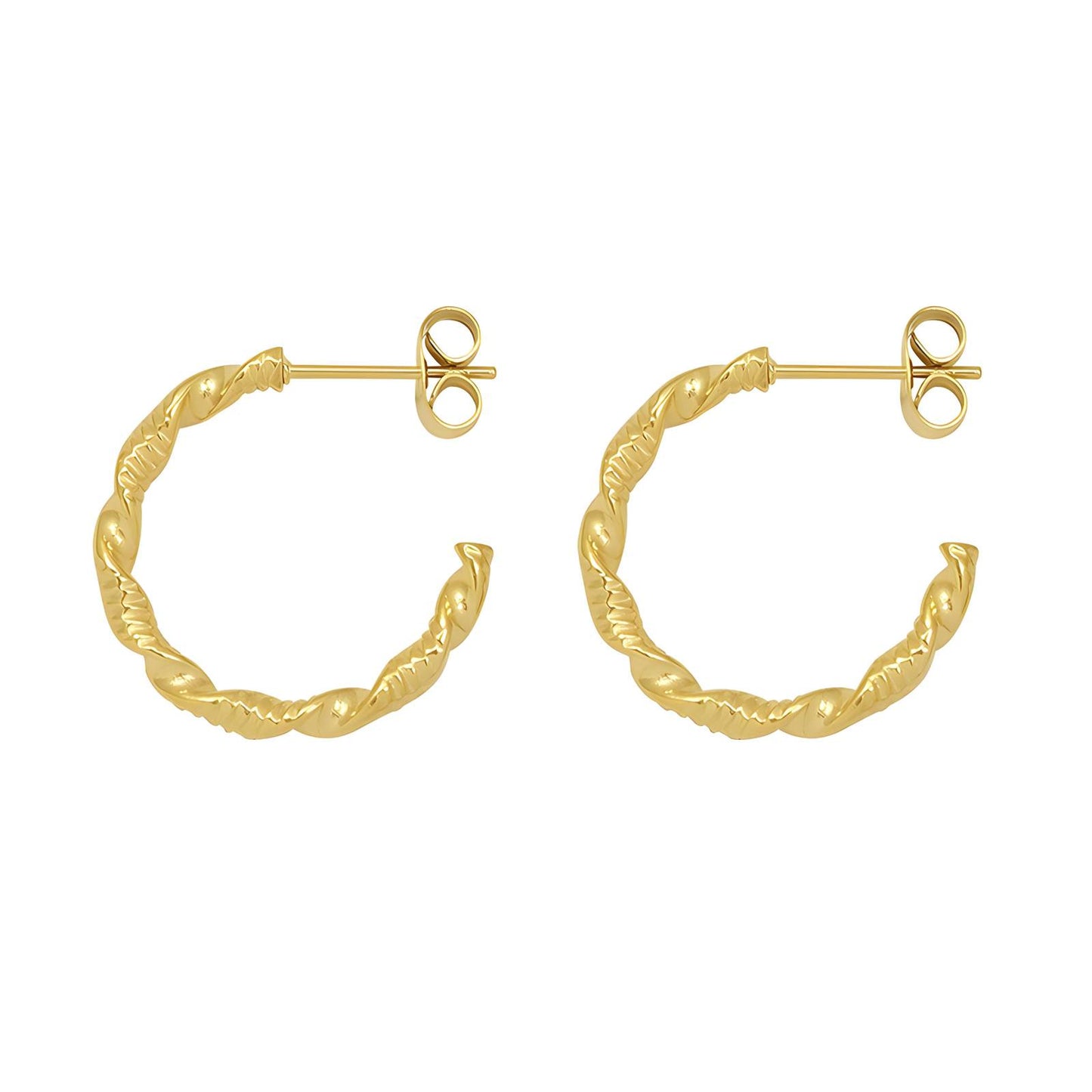 Twisted Elegance: Round Hoop Earrings