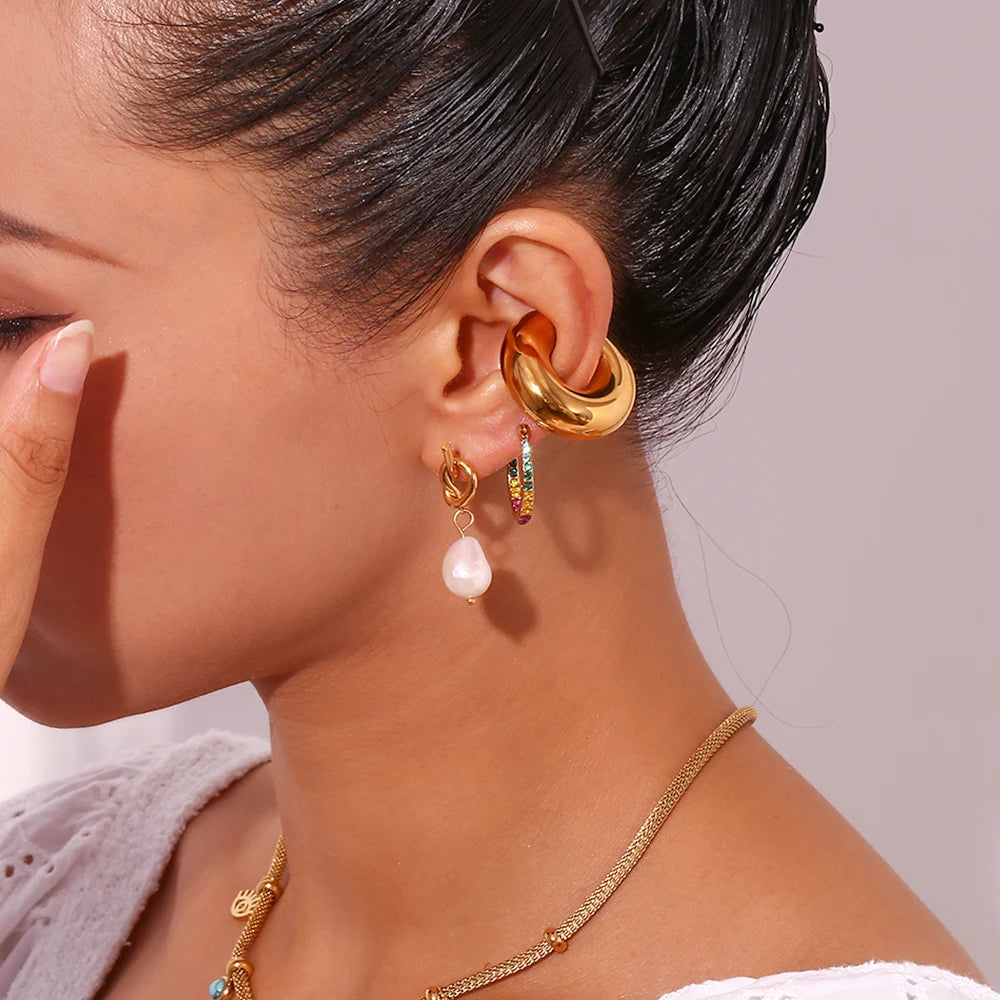 Knots of Grace: Pearl Drop Gold Earrings