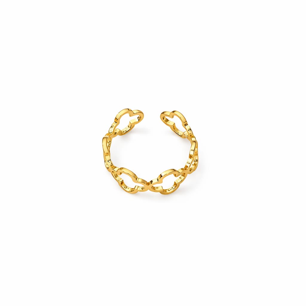 Gold Chain Link Ring – Adjustable Clover Link Statement Ring