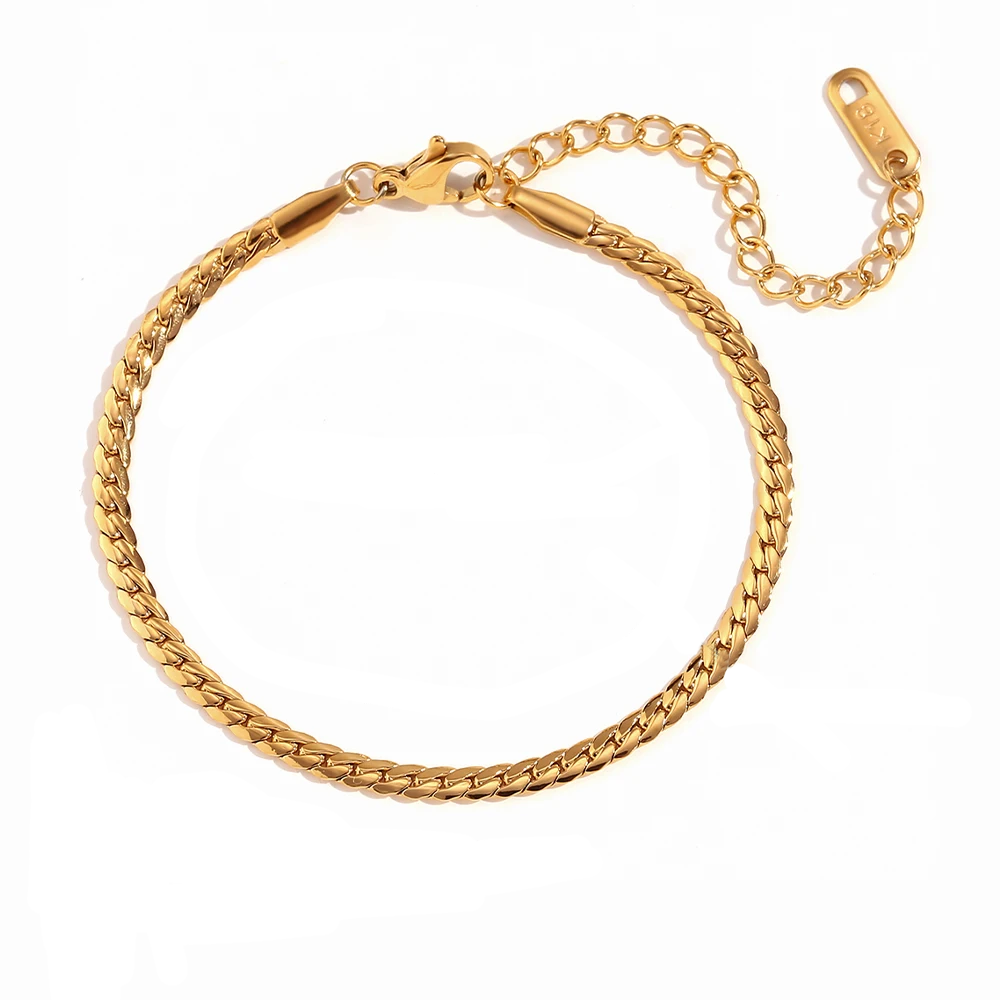 Gleaming Serpentine Flat Bracelet