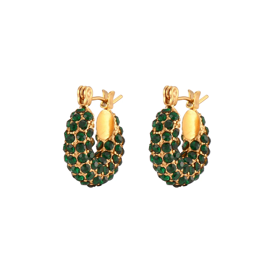 Glimmering Radiance: Gold Earrings with Small Zirconia