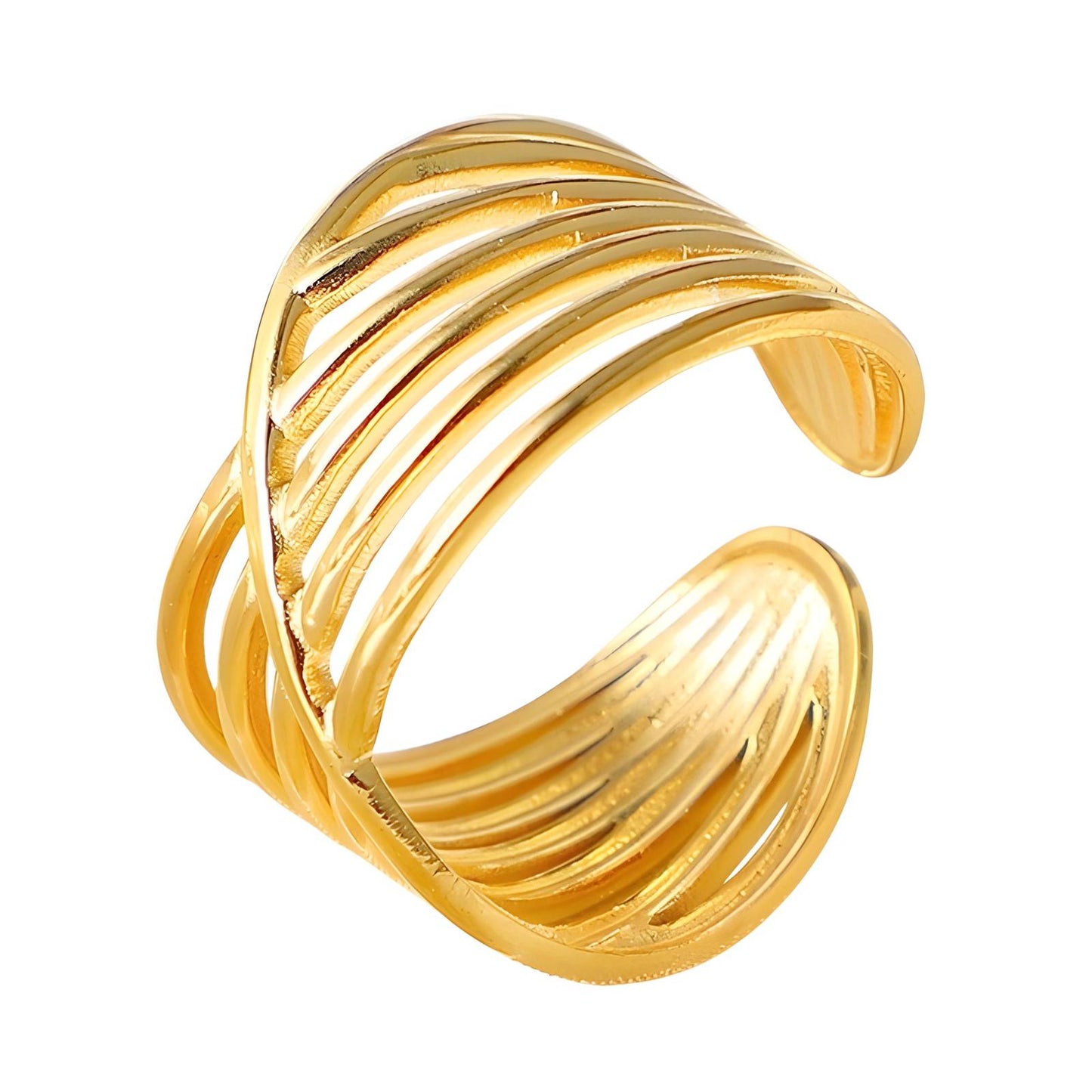 Twist of Elegance: Adjustable Gold Ring