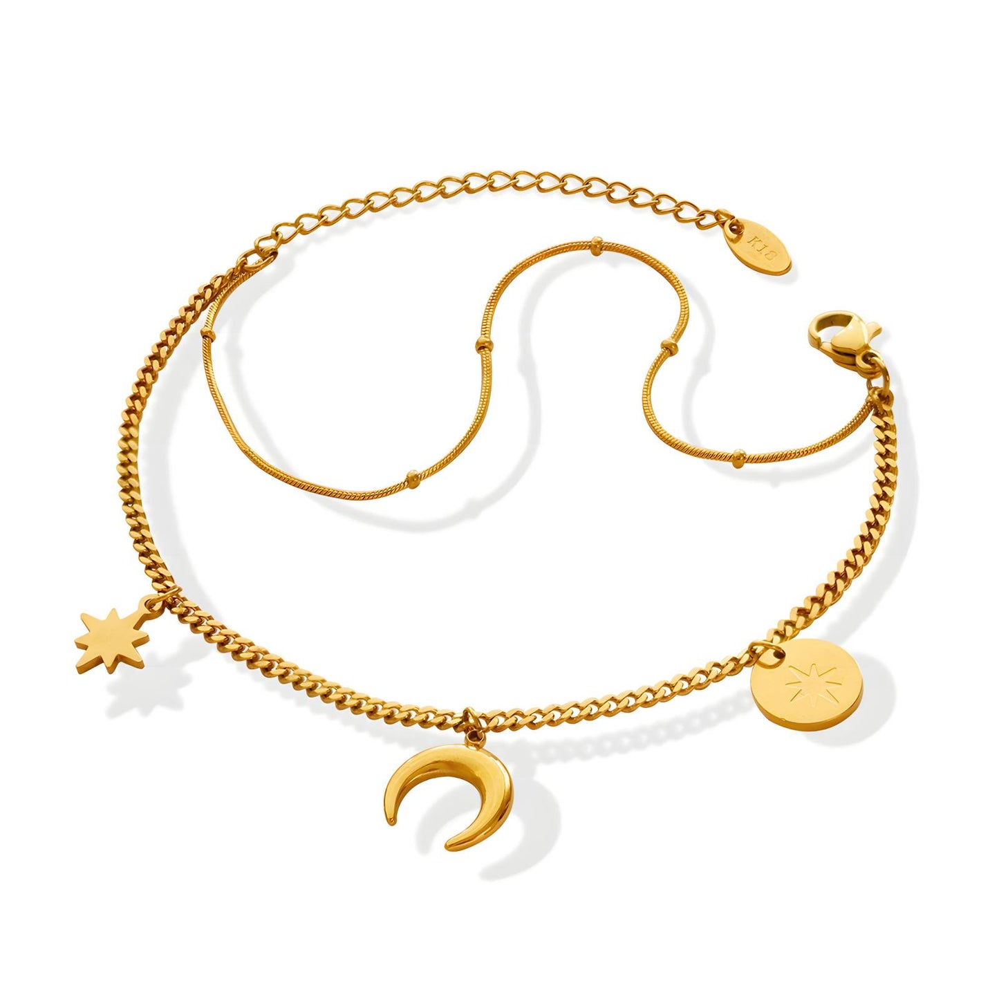 Starlight Serenade: Moon and Stars Bracelet
