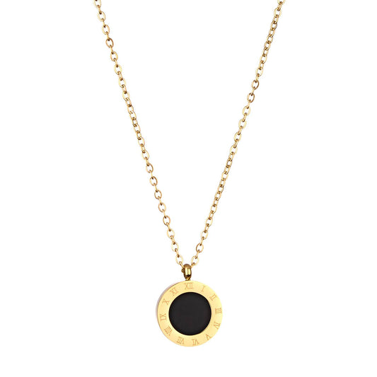 Timeless Elegance: Gold Plated Necklace with Vintage-Inspired Clock Pendant